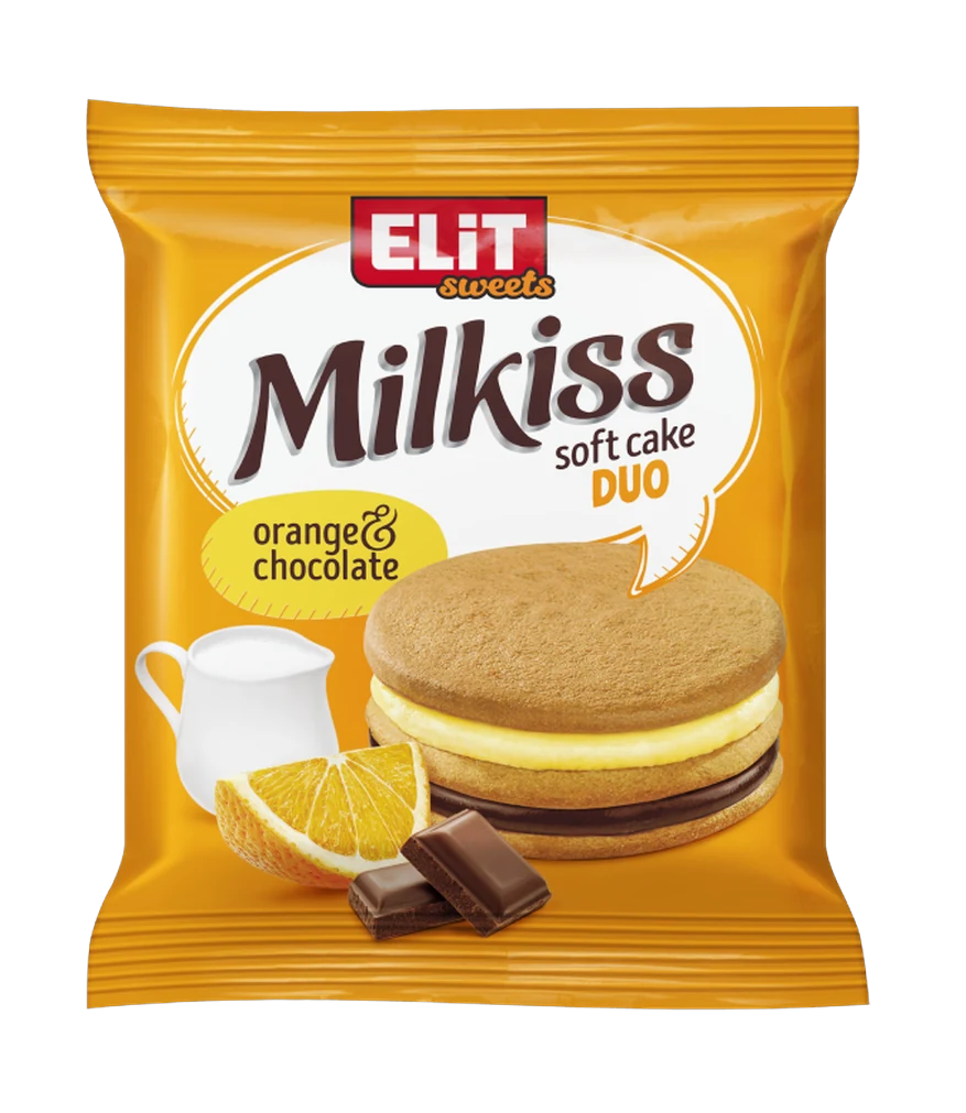 Milkiss DUO soft cake with orange and chocolate